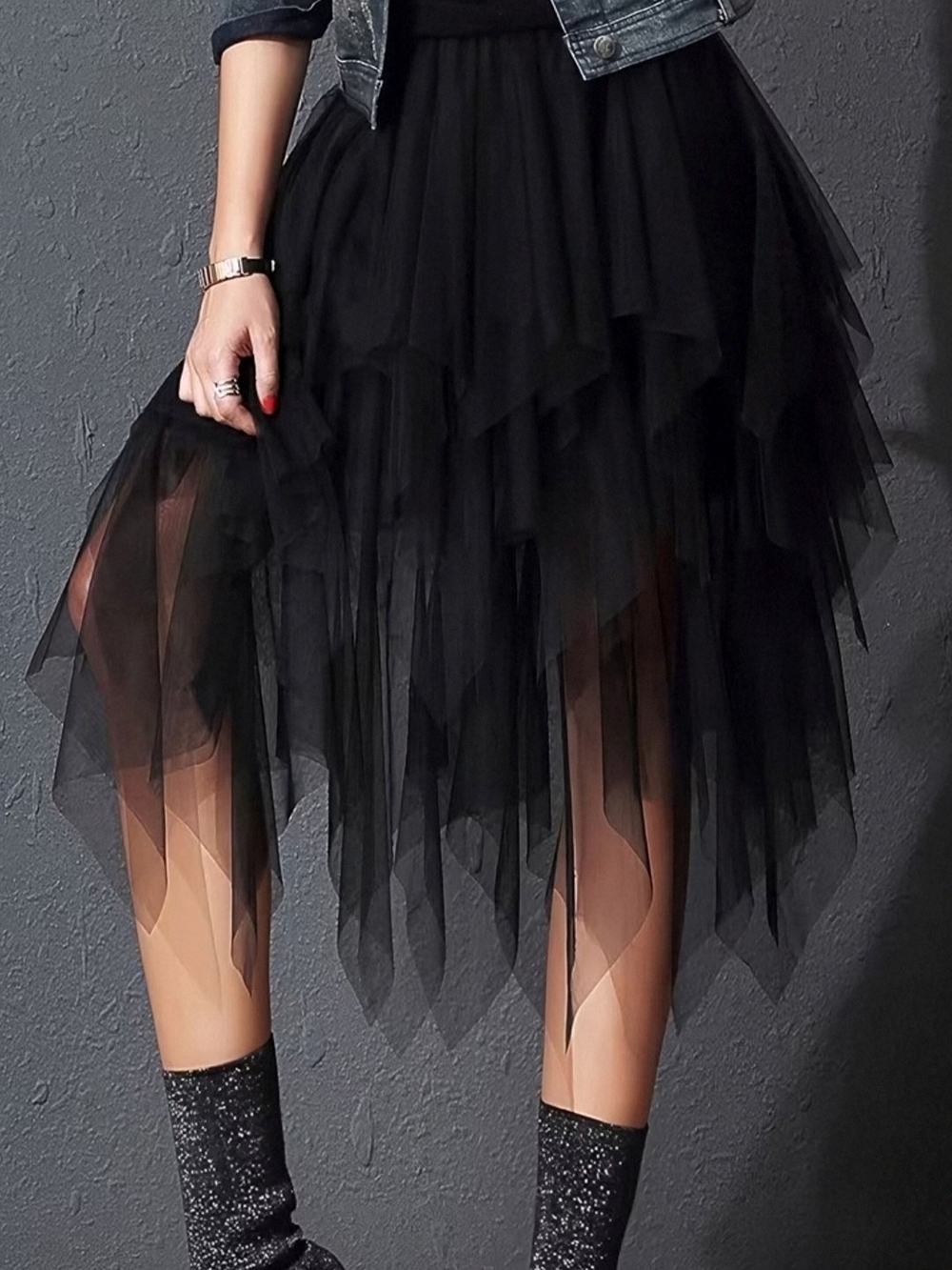 NEW* Black Tulle, Mesh Skirt.  Halloween, party